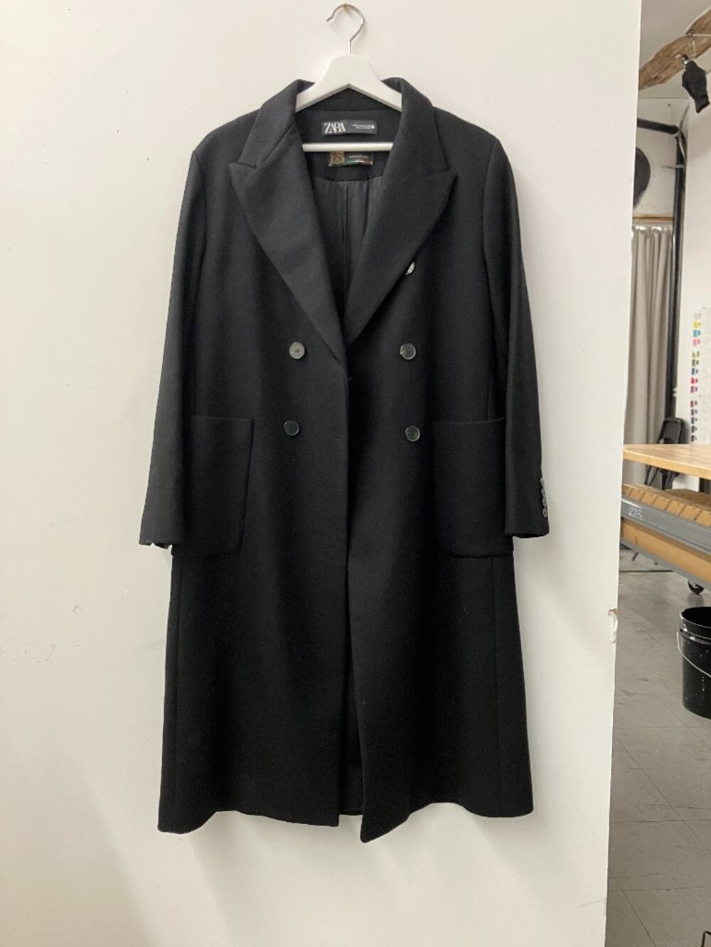 ZARA Manteco Wool Coat - Black - Women's XL